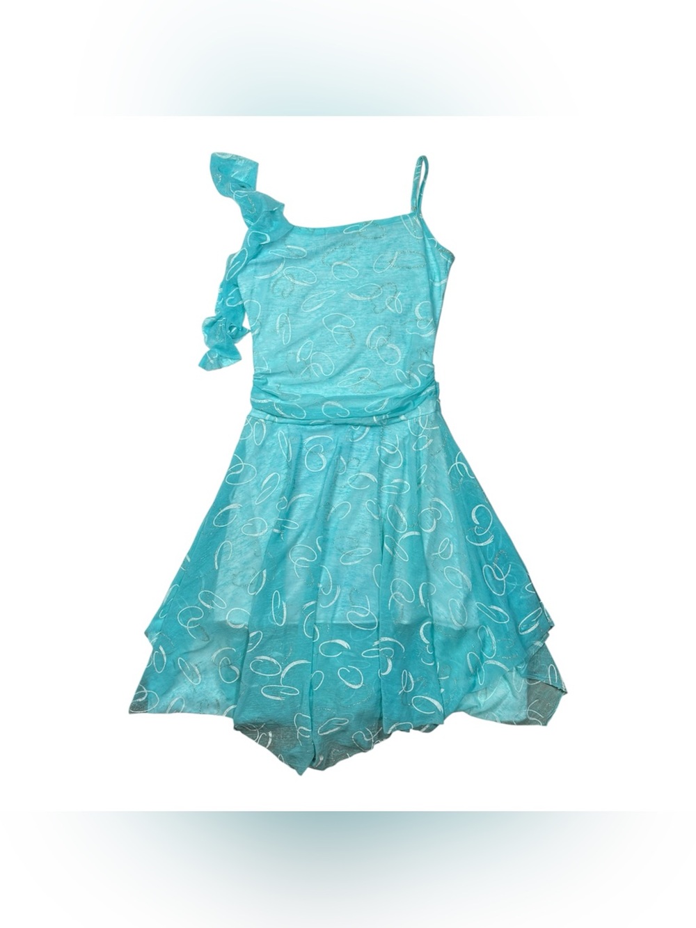 Turquoise Ruffle Midi Dress - Picture 9 of 9
